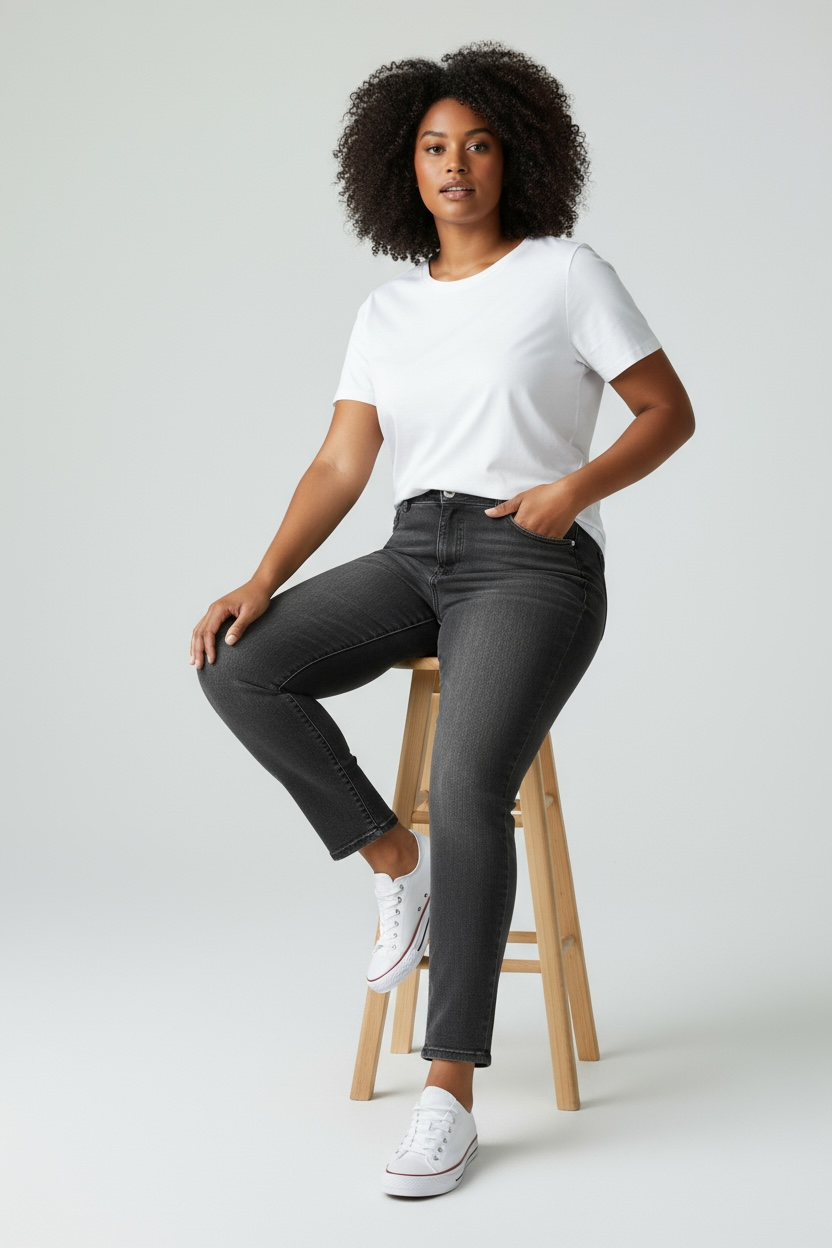* JEANS SKINNY NERO 106569 - immagine 2