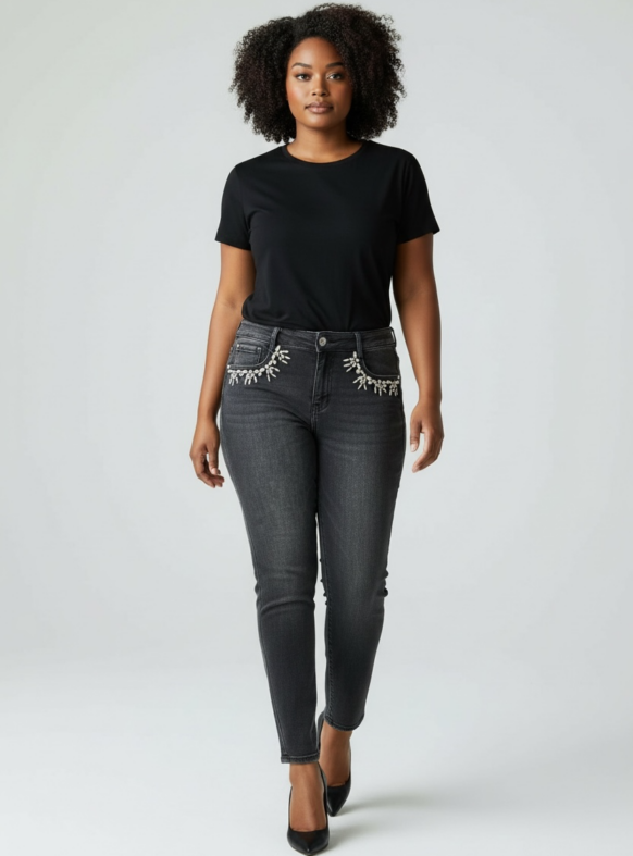 * JEANS SKINNY NERO 106570