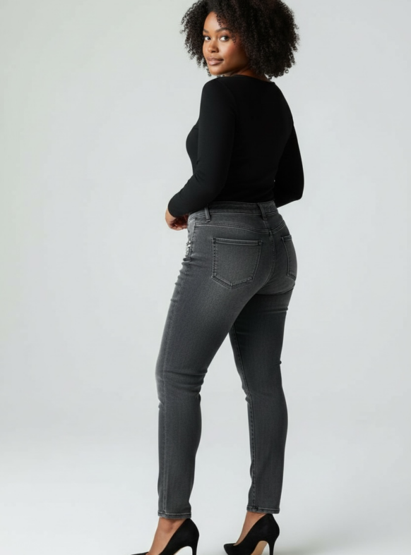 * JEANS SKINNY NERO 106570