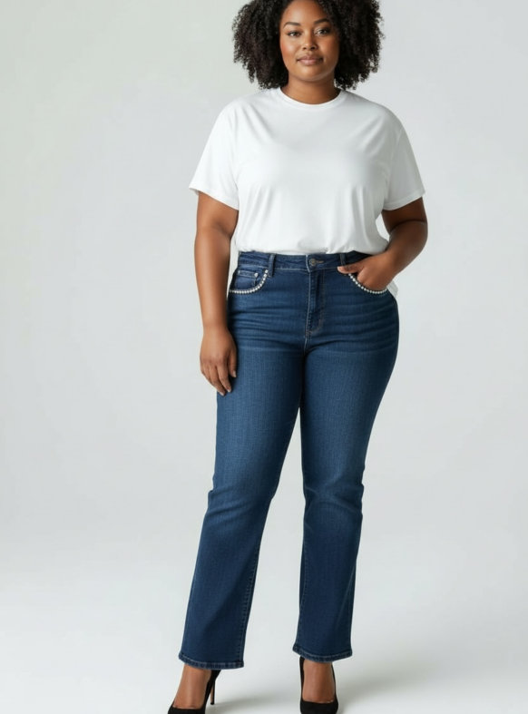 * JEANS ZAMPA PUSH UP BLU 106568