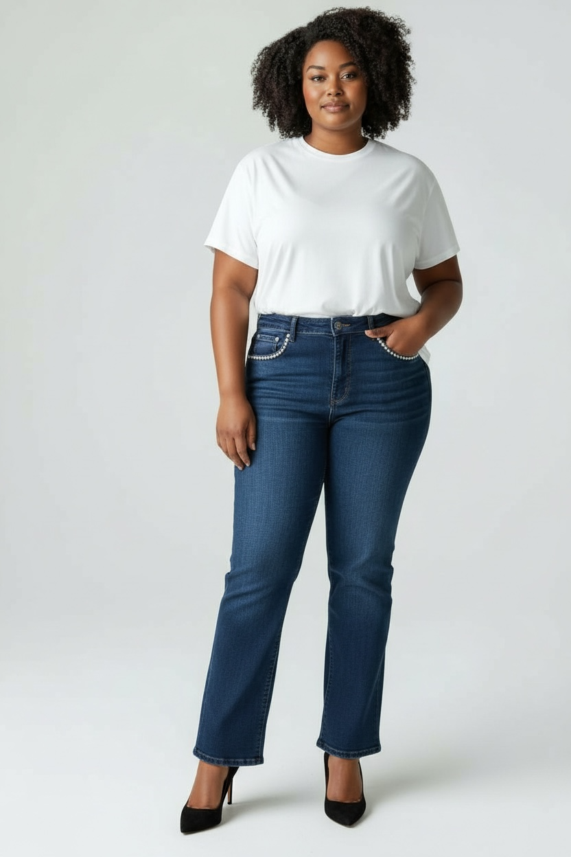 * JEANS ZAMPA PUSH UP BLU 106568