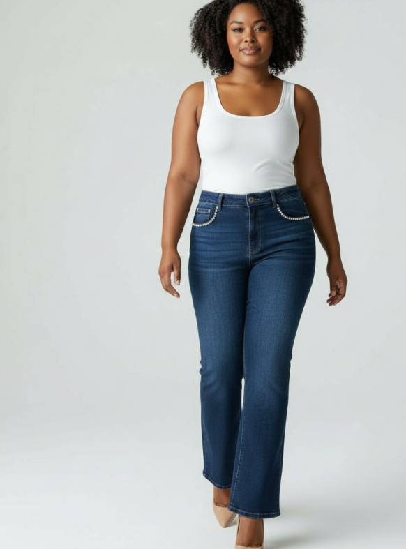 * JEANS ZAMPA PUSH UP BLU 106568