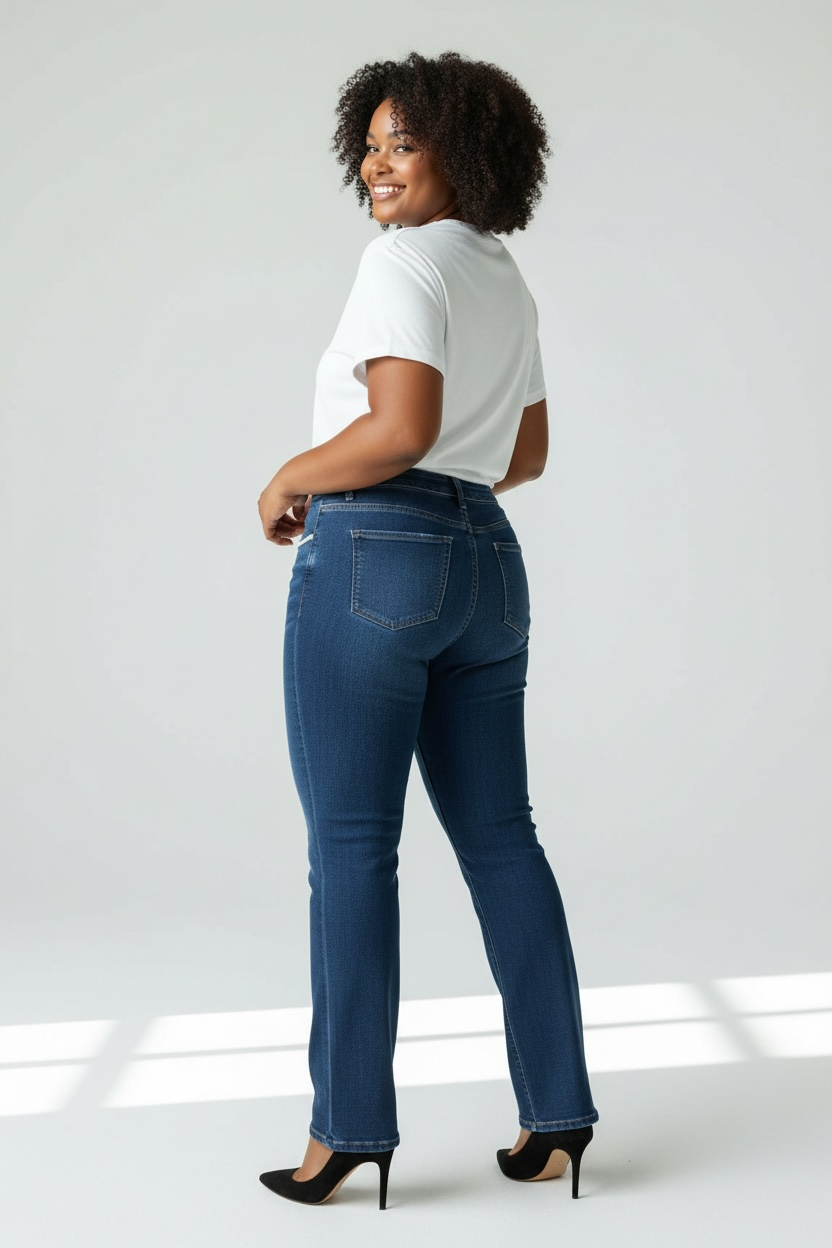 * JEANS ZAMPA PUSH UP BLU 106568 - immagine 3