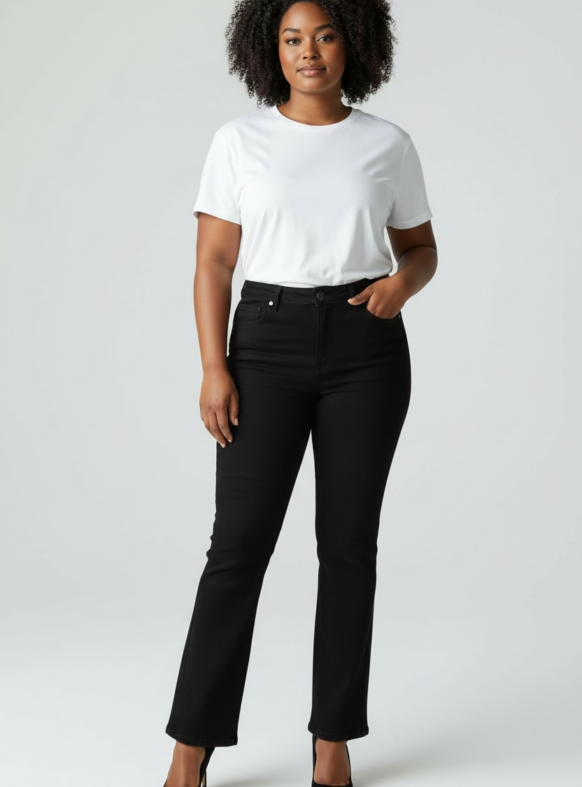 * PANTALONE ZAMPA PUSH-UP NERO 106567