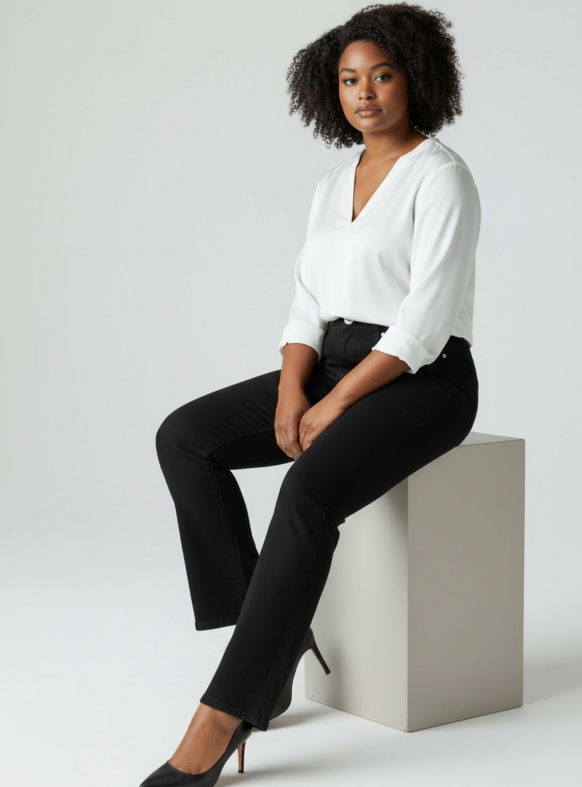 * PANTALONE ZAMPA PUSH-UP NERO 106567