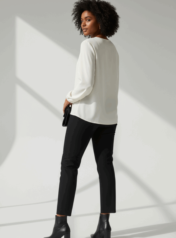 BLUSA CREMA/NERO 108248