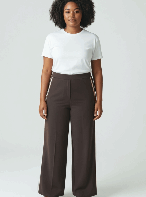 * PANTALONI HADID MORO/CREMA 110542