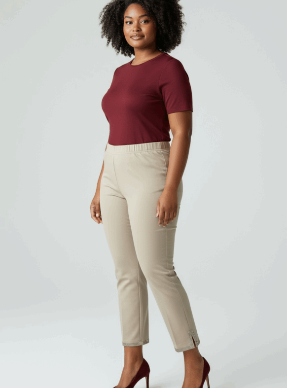 PANTALONI CREMA 107768