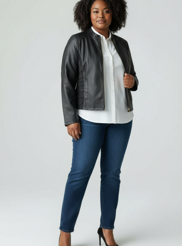 GIUBBINO ECOPELLE NERO 104900