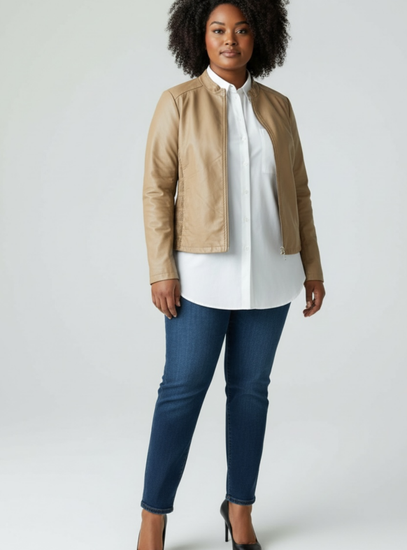 GIUBBINO ECOPELLE BEIGE 104900