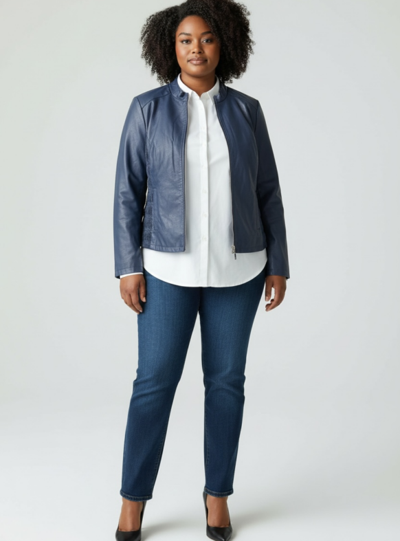 GIUBBINO ECOPELLE BLU 104900