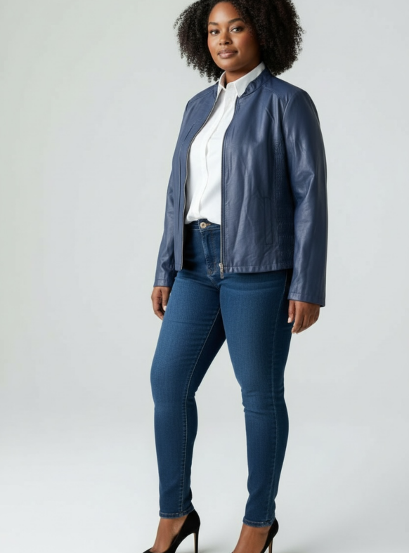 GIUBBINO ECOPELLE BLU 104900