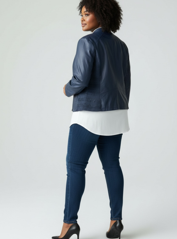 GIUBBINO ECOPELLE BLU 104900