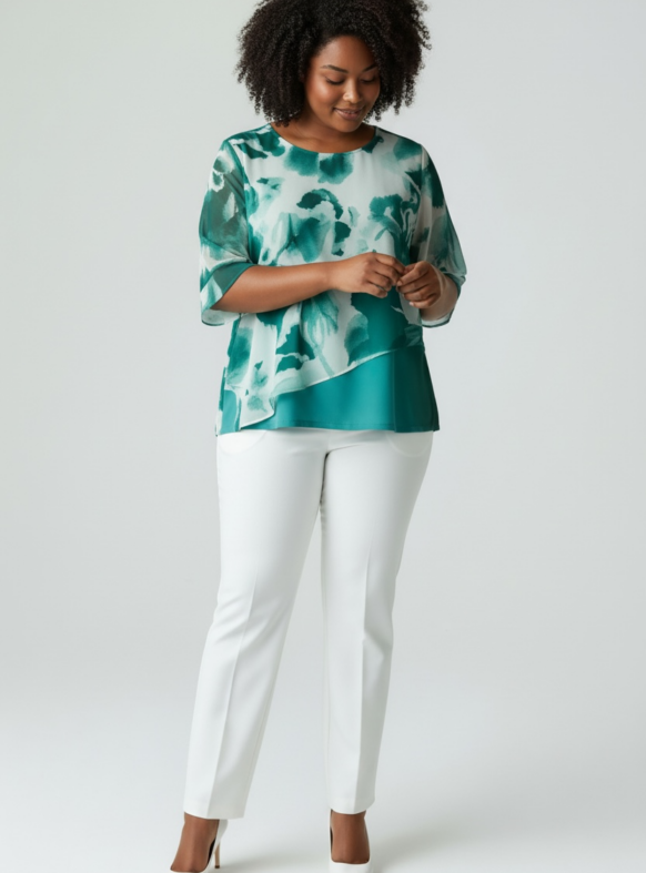 BLUSA CURVY PLUS SMERALDO F. 109386