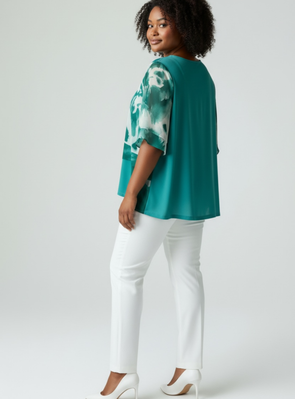 BLUSA CURVY PLUS SMERALDO F. 109386