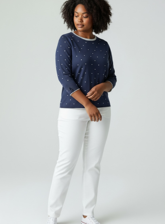 MAGLIA POIS BLU 76814