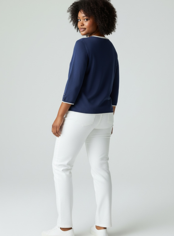 MAGLIA POIS BLU 76814