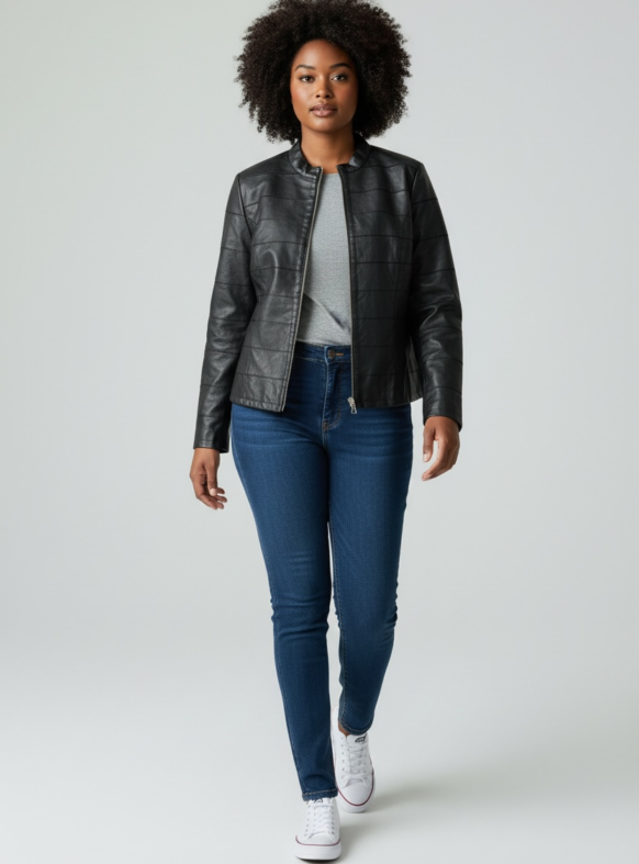 GIUBBINO ECOPELLE NERO 108748