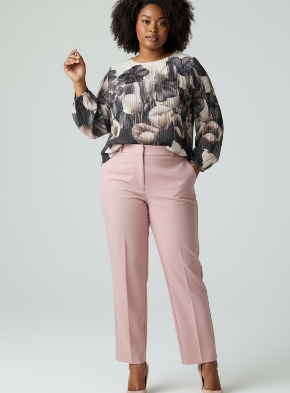 BLUSA PLISSET F1 GRIGIO