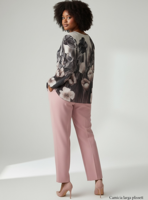 BLUSA PLISSET F1 GRIGIO