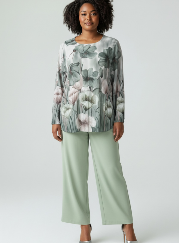 BLUSA PLISSET F1 VERDE