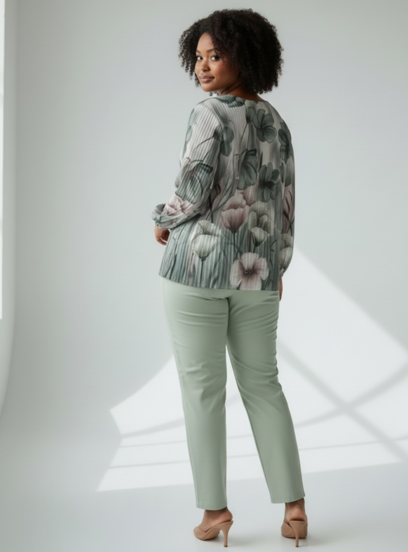 BLUSA PLISSET F1 VERDE