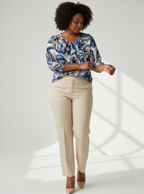 BLUSA SCOLLO V ROUCHES 2 AVION